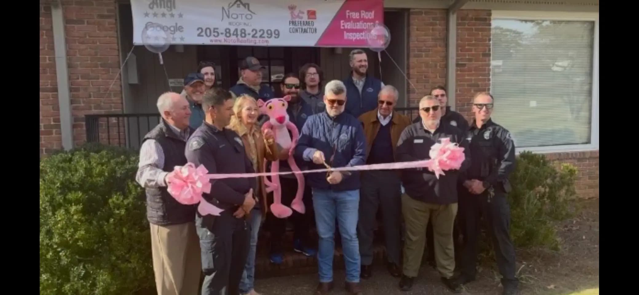 Noto Roofing ribbon cutting ceremony marking the official opening in the Birmingham area.